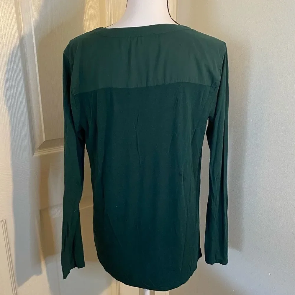 White House Black Market, emerald green blouse - Picture 3 of 7